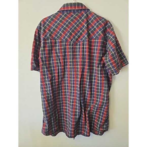 Mesa Western Plaid Short Sleeve Shirt Menswear Cowboy Ranch XLT Pearl Snap - Picture 2 of 6